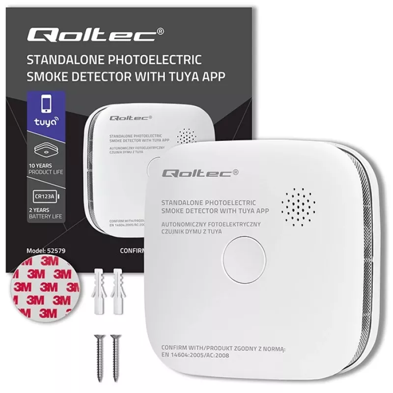 Dūmų detektorius su baterija Tuya WiFi LED