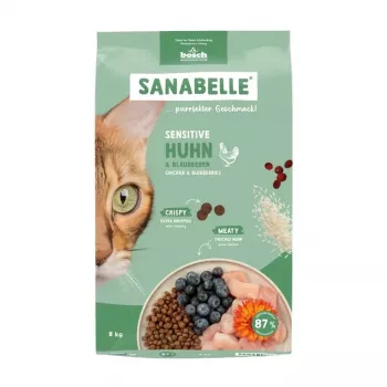 Sausas kačių ėdalas Bosch Sanabelle Sensitive Chicken 8 kg – hipoalerginis pilnavertis pašaras suaugusioms katėms