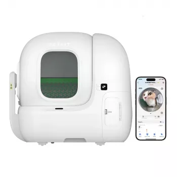 Atvira katės kraiko dėžė PETKIT Purobot Max Pro – balta, 657×538×603 mm, 12 V adapteris
