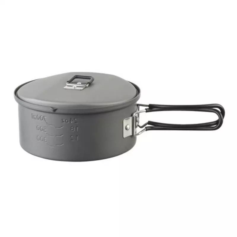 Puodas ESBIT PT1100HA kepimo indas stovyklavimui – Aliumininis puodas 1,1 l, Ø14,8 cm, 227 g, juodas