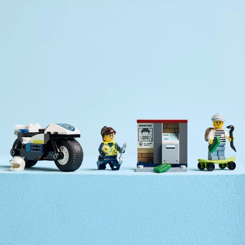 LEGO City Policijos motociklo gaudynės 60455 – 65 dalių, 2 minifigūrėlės, nuo 4 m.