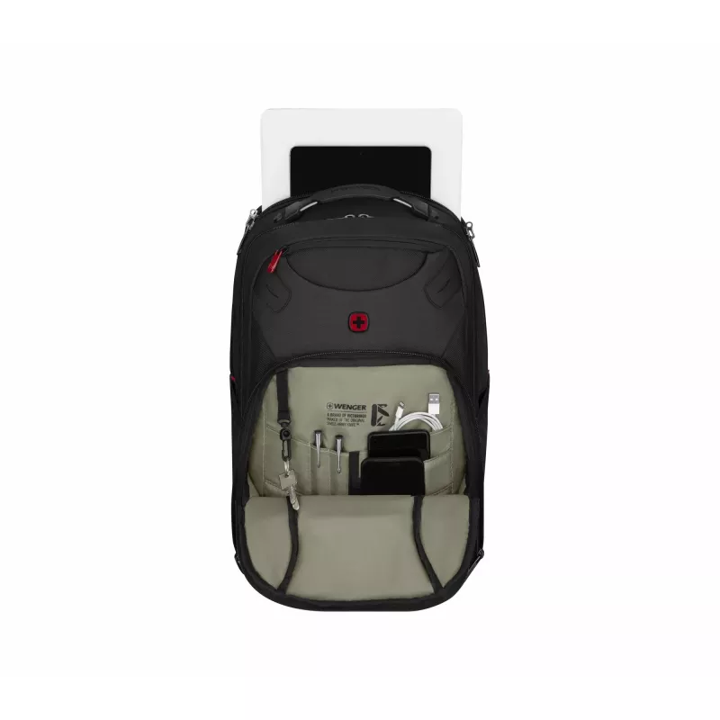 Kasdienė kuprinė Wenger SwissGear Cosmic Black iš perdirbto poliesterio PVC rPET