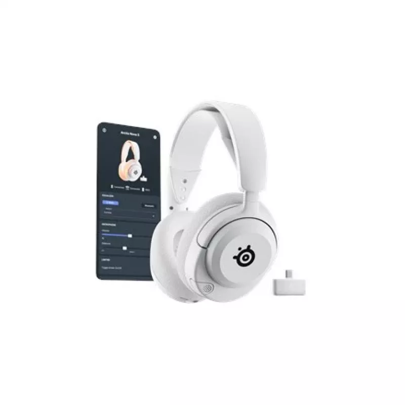 Belaidės ausinės Steelseries Arctis Nova 5P su USB Type-C ir Bluetooth, baltos
