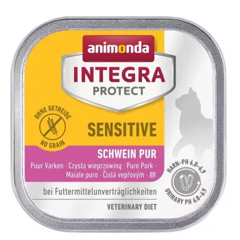 Šlapias kačių ėdalas ANIMONDA Integra Protect 100 g – kiauliena, be grūdų, suaugusioms katėms, palaiko virškinimą