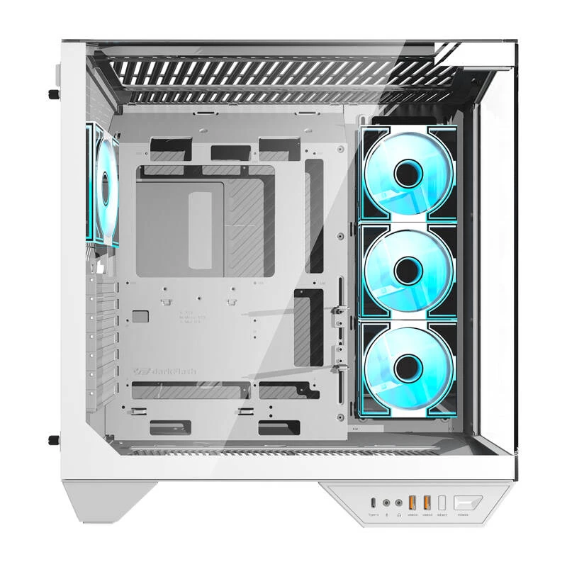 Korpusas Darkflash DY470 (baltas) + 4 ventiliatoriai