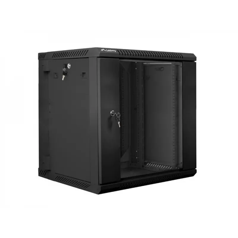 Sieninis 19 colių 12U LANBERG 600x600 mm juodas spintos stovas