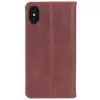 Krusell Sunne 4 Card FolioWallet dėklas iPhone XS Max – raudona natūrali oda