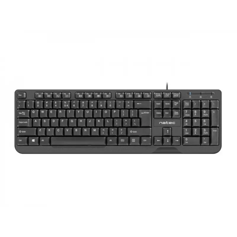 Natec Trout Slim USB klaviatūra, JAV išdėstymas, juoda