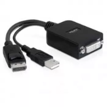 Vaizdo kabelio adapteris DeLOCK 61855 0,23 m DisplayPort DVI-I Juodas