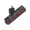 Prailginimo laidas LogiLink LPS251 1,5 m 4 AC lizdai juodas