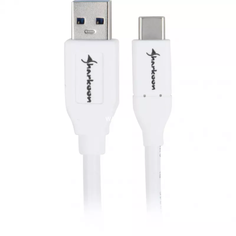 USB 3.2 Gen 2 laidas, USB-A kištukas > USB-C kištukas (baltas, 0,5 m)
