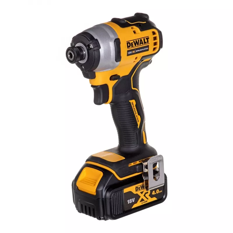 Belaidis elektrinių įrankių rinkinys DeWalt DCK2062M2T — 18V, gręžtuvas DCD709 + smūginis suktuvas DCF809 1/4 colio, 2×4.0Ah akumuliatoriai, dėklas TSTAK II
