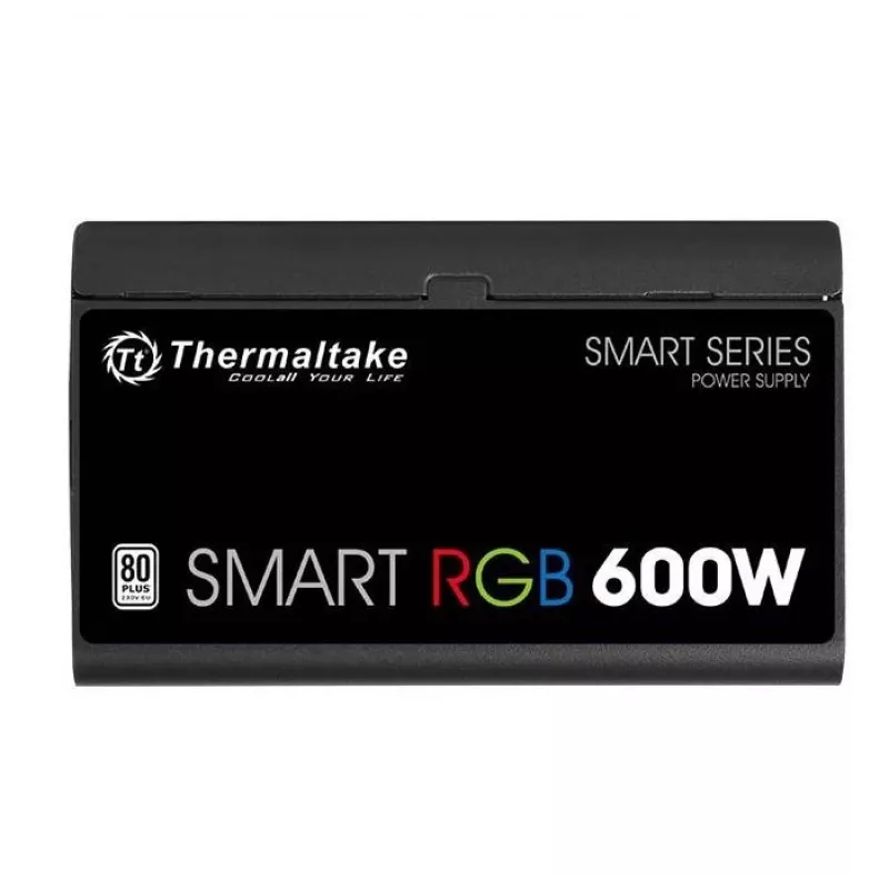Thermaltake SMART RGB PS-SPR-0600NHSAWE-1 - Maitinimo blokas (vidinis) - ATX12V 2.3 - 80 PLUS - AC 230 V - 600 W - aktyvus PFC - juoda