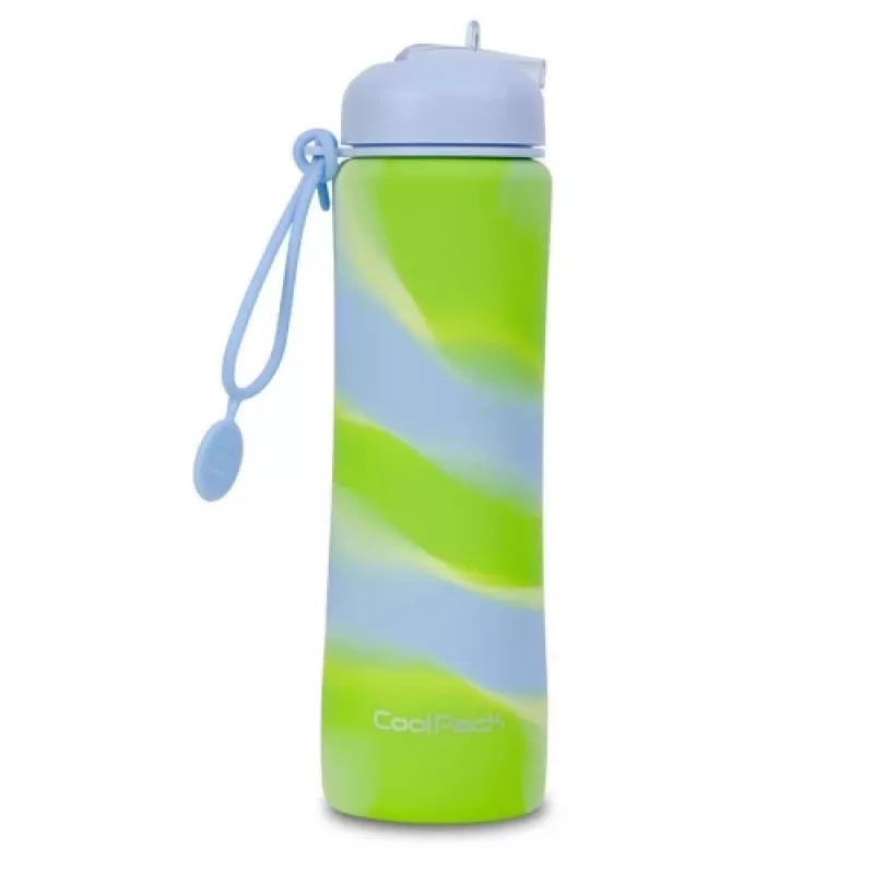 Sportinis vandens butelis Cool Pack Silikoninis butelis Z14770 600 ml Mergaitėms Mėlynas