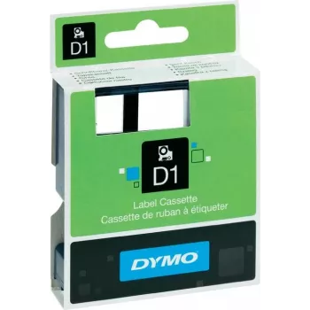 Dymo lipni juosta 2 vnt. rinkinys – balta juosta su juodu tekstu, 12 mm ir 19 mm pločiai