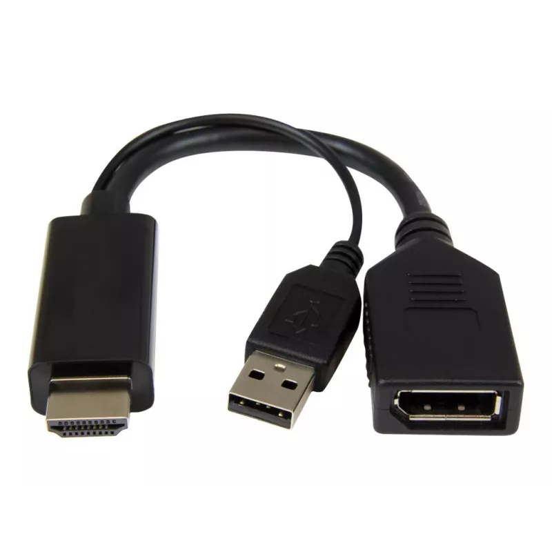 Cablexpert vaizdo adapteris DisplayPort į HDMI su USB maitinimu - 10 cm
