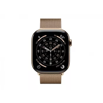 Apple Watch Series 11 GPS + Cellular 46 mm Auksinis Titanio Korpusas su Auksine Milano Kilpa - S/M (MFD74ZR/A)