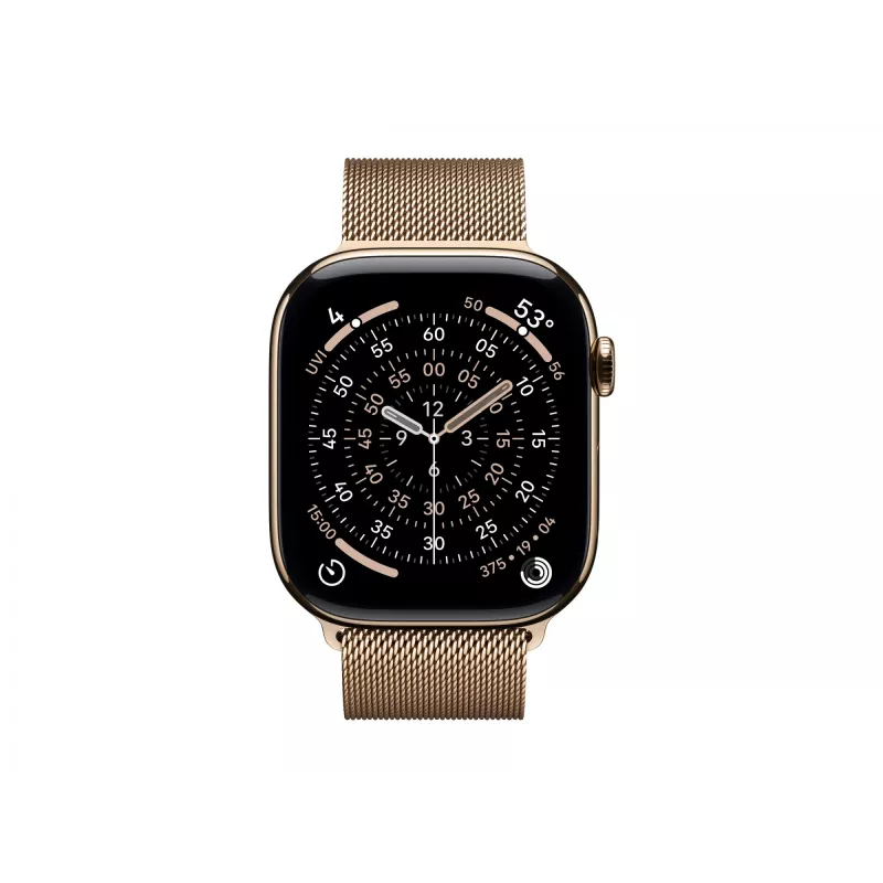 Apple Watch Series 11 GPS + Cellular 46 mm Auksinis Titanio Korpusas su Auksine Milano Kilpa - S/M (MFD74ZR/A)