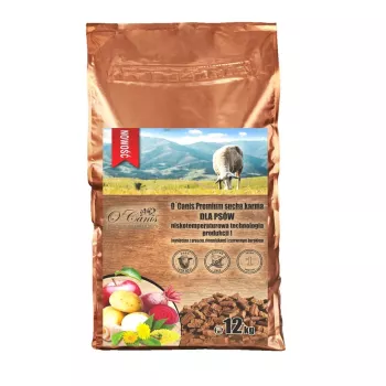 O'CANIS Premium ėriena su soromis, bulvėmis ir raudonaisiais runkeliais - sausas šunų ėdalas - 12kg