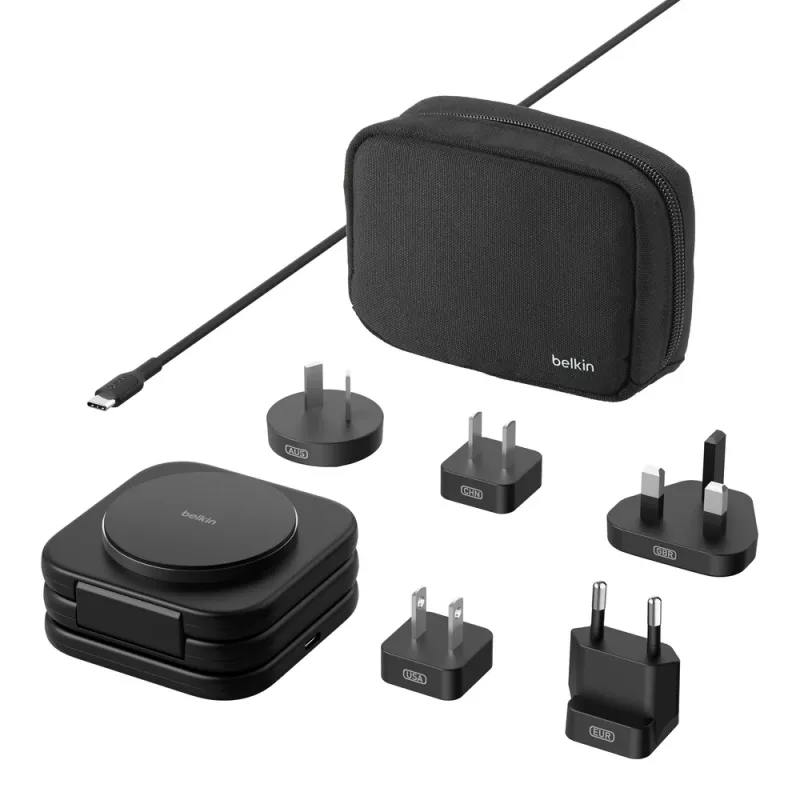 Belaidė įkrovimo stotelė Belkin BoostCharge Pro telefonui, išmaniam laikrodžiui ir ausinėms, juoda