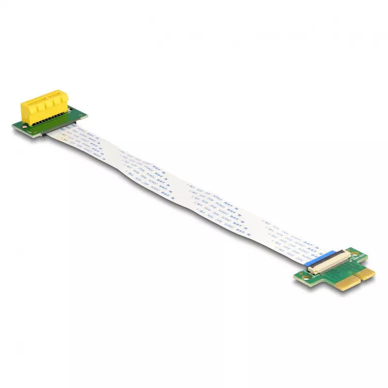 DeLOCK Riser Card PCI Express x1 jungtis prie x1 lizdo 90° kampu su FPC kabeliu 15 cm