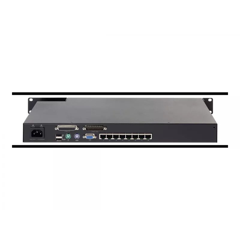 KVM jungiklis APC KVM0108A, 8 prievadų PS/2 VGA, 1U stovas, 1600x1200, juodas