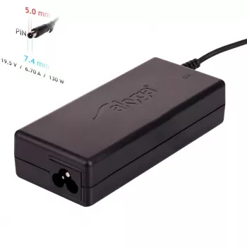 Maitinimo adapteris nešiojamam kompiuteriui Akyga AK-ND-57 19,5 V 130 W 6,7 A, įėjimas 100–250 V, vidaus naudojimui, juodas