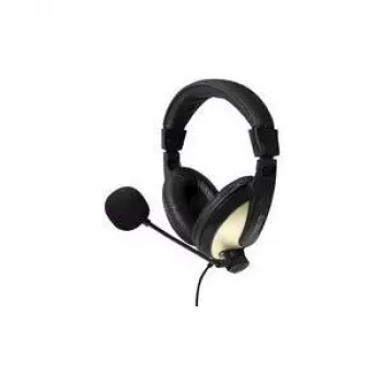 LogiLink HS0011A – Ausinės biurui ir skambučių centrui, dvinarės, lankeliu, juodos, laidinės, 3,5 mm (HS0011A)