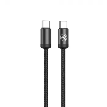 USB-C laidas Tellur TLL155801 240W 2m juodas – USB-C į USB-C įkrovimo ir duomenų perdavimo laidas