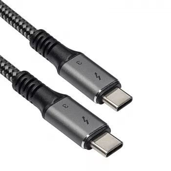 Akyga AK-USB-34 USB-C – USB-C Thunderbolt 3 kabelis, 40 Gbps, 100 W, 1,5 m, juodas