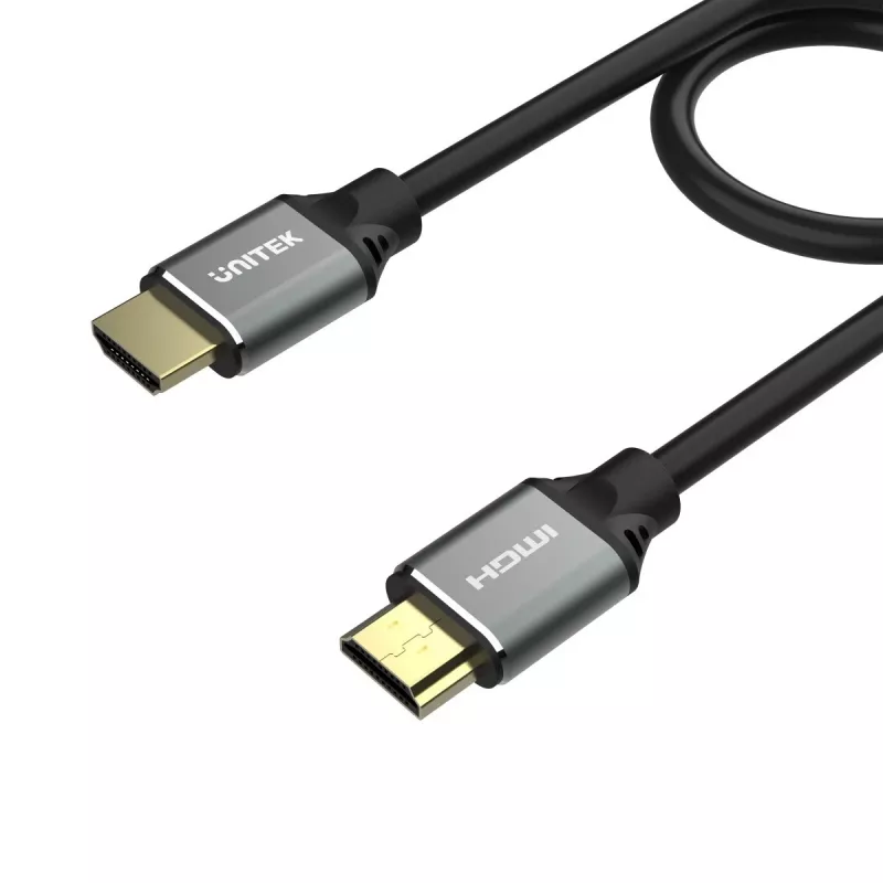 Unitek C137W HDMI 2.1 laidas, 1,5 m, 48 Gbps, 8K@60Hz, 4K@120Hz, eARC, paauksuoti kištukai, juodas