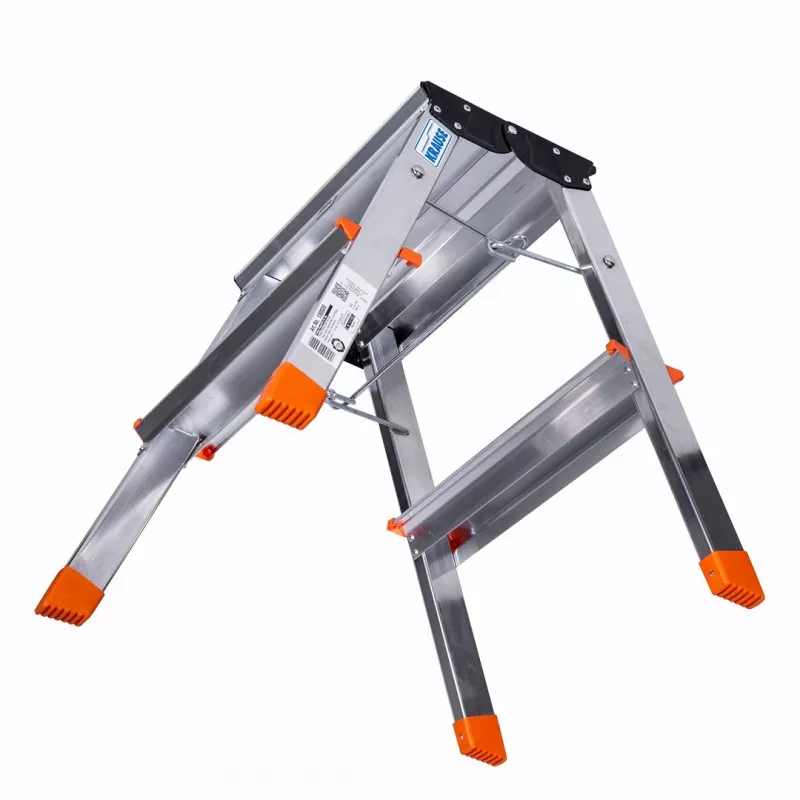 Sulankstomi laipteliai Krause Treppy Silver 130020 – aliuminiai, 2 pakopos, 150 kg apkrova