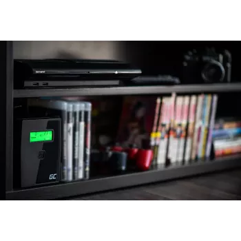 Green Cell UPS01LCD nepertraukiamo maitinimo šaltinis (UPS) Linijinis-interaktyvus 0.6 kVA 360 W 2 lizdai