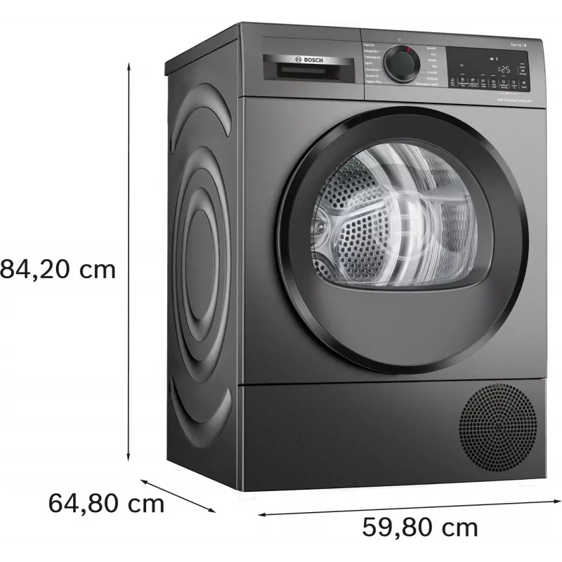 Bosch WQG245DXSN Šilumos siurblio džiovinimo mašina 9 kg