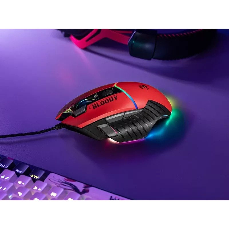 Žaidimų pelė A4Tech Bloody W95Max – dešinei rankai, laidinė USB, 12000 DPI, 1 ms, 250 ips, 50M paspaudimų, 146 g