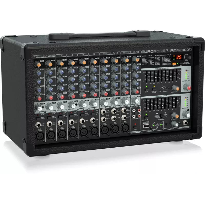 Behringer PMP2000D garso stiprintuvas-mikseris 14 kanalų 2000W Juodas