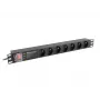 Lanberg PDU-PRO-07E-0200-BK 1U galios skirstytuvas 6x kištukiniai lizdai, 2 m laidas