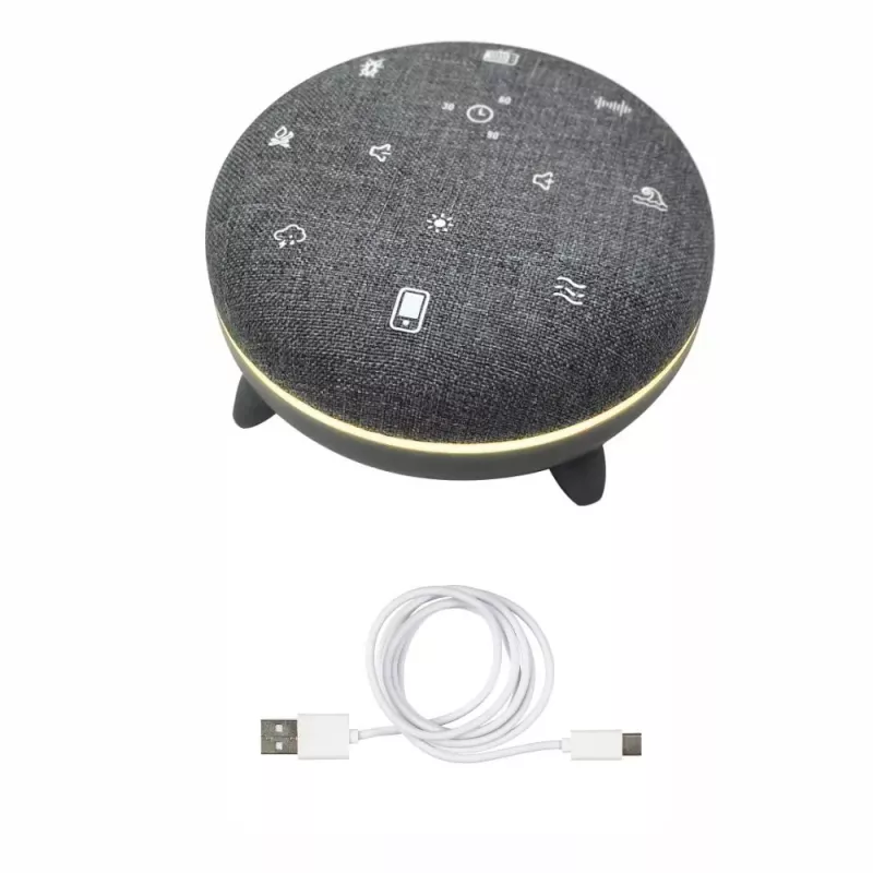 Nešiojamas garsiakalbis MANTA SPK03-GR Szumi-GO žalias, Bluetooth, kūdikio miego garsai, laikmatis, RGB apšvietimas, 12,5×7,5×12,5 cm