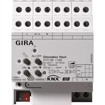 GIRA 217100 KNX/EIB reguliatorius šviesos vieno kanalo 500W REG