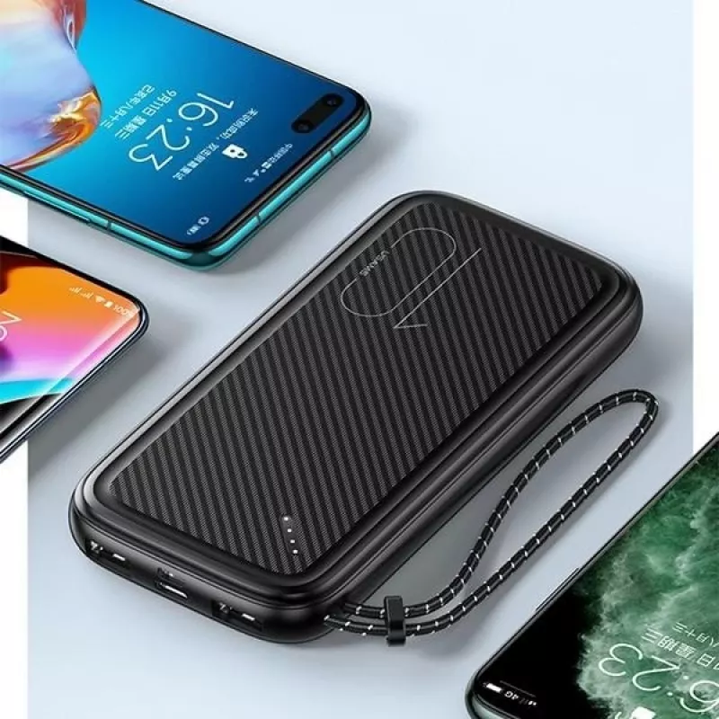 Nešiojamas powerbankas USAMS PB56 10000mAh 2xUSB / USB-C / MicroUSB greitas įkrovimas