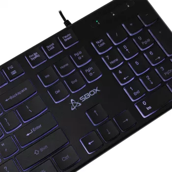 Laidinė USB klaviatūra SBOX K-22 US Black – JAV išdėstymas, juoda, USB jungtis