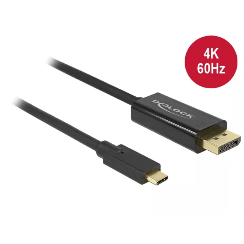 DeLOCK 85256 vaizdo kabelio adapteris 2 m USB Type-C DisplayPort juodas