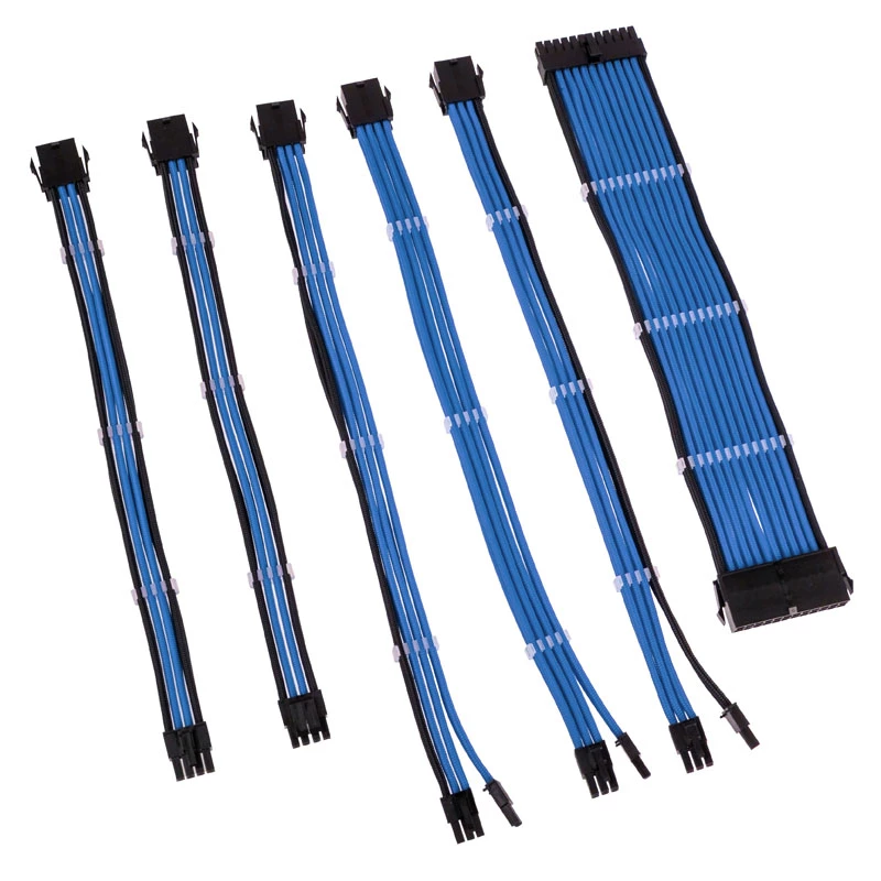 Prailgintuvų rinkinys Kolink Core Adept — 20+4pin, 8pin, 4+4pin, 3×6+2pin, mėlyna, PET pynė