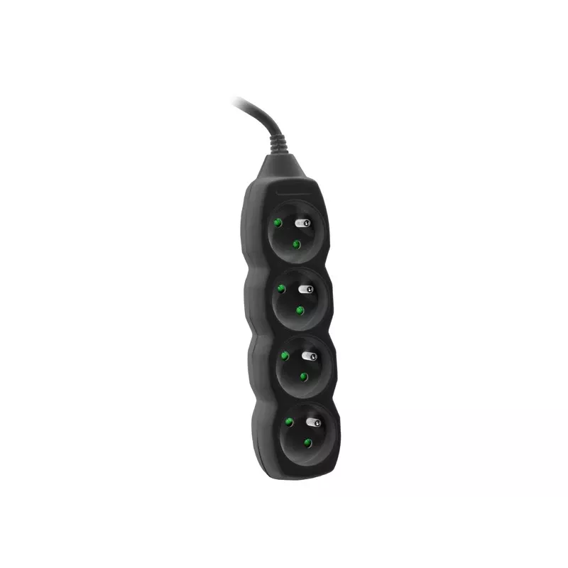 Tracer PowerCord ilgintuvas, 4 kištukiniai lizdai, 3 m, juodos spalvos