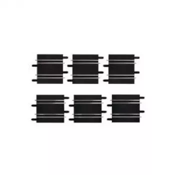 CARRERA tiesios atkarpos rinkinys — 3×100 mm + 3×114 mm juodos, 6 vnt.