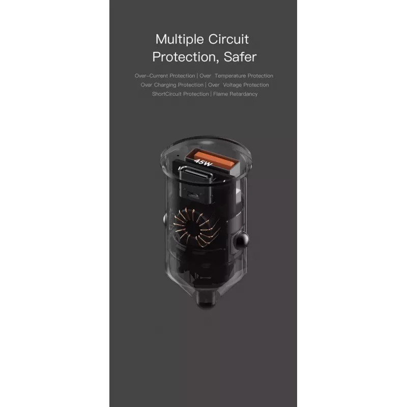 Automobilinis kroviklis Orsen C8 45W – 45W USB-C PD greitasis krovimas, juodas