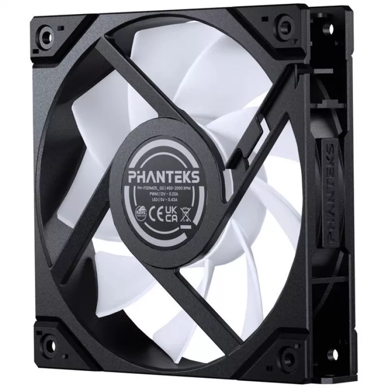 Phanteks M25 Gen2 120mm PWM D-RGB ventiliatorius 3 vnt. rinkinys - juodas