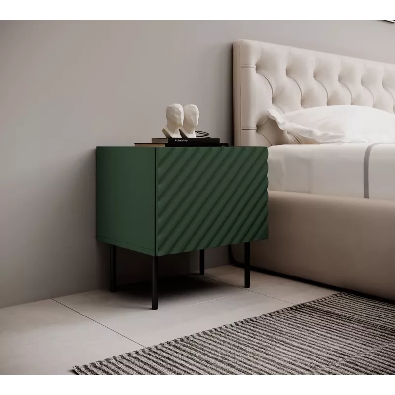 Naktinis staliukų komplektas cama meble ONDA 2 vnt 50×40×H54 cm, žalios spalvos, MDF/medžio drožlių plokštė, 16 mm rėmas