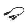 Wentronic Goobay 3,5 mm garso adapterio laidas, juodas, 0,2 m – 3,5 mm lizdas (3 kontaktai, stereo) > 2x 3,5 mm kištukas (2 kontaktai, mono) (50472)