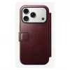 Dėklas mobiliesiems telefonams Nomad Modern Leather Folio, skirtas Apple iPhone 17 Pro, 6,3 colio (16 cm), odinis, bordo spalvos